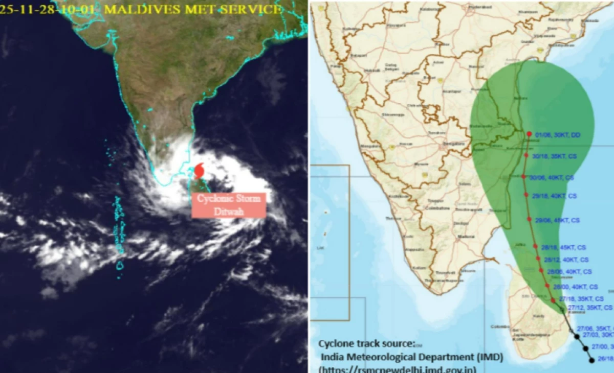 Cyclone "Ditwah" to bring rain to Central and Southern Maldives as it moves away: MET