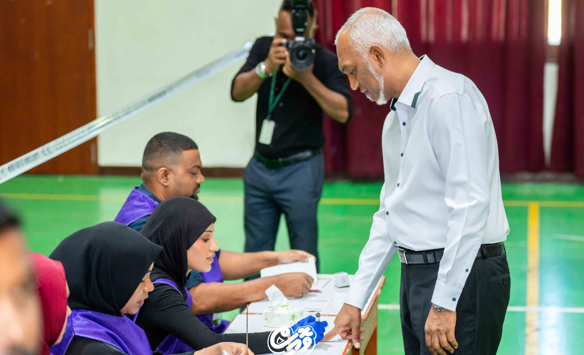 President Muizzu votes, urges citizens to exercise their right