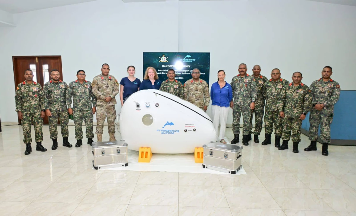 Portable hyperbaric chamber donated to MNDF for diving emergencies